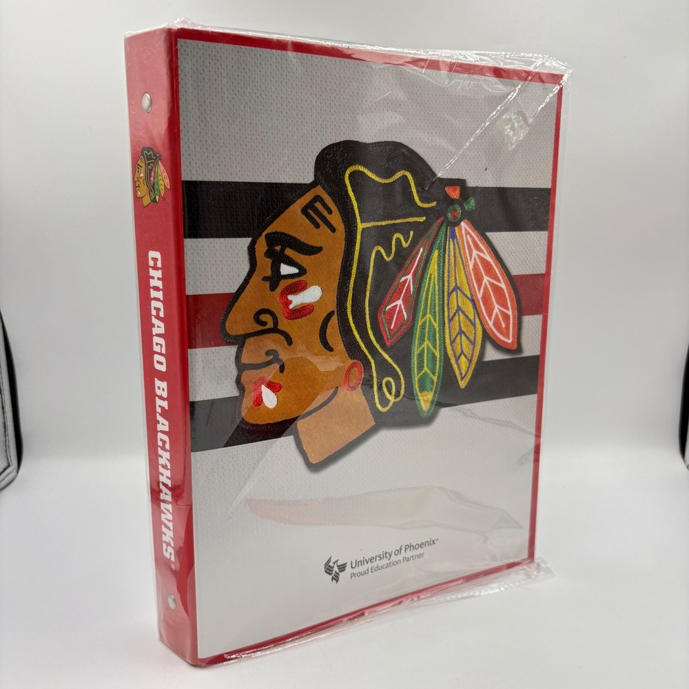 Chicago Blackhawks‎ 3 Ring Binder Unisex OS Red Like New Stanley Cup Pouch Ruler